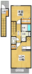 メイプレーヌA【2階】の間取り