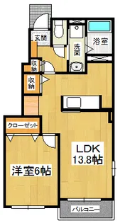 グラース ヴァイオレット【1階】の間取り
