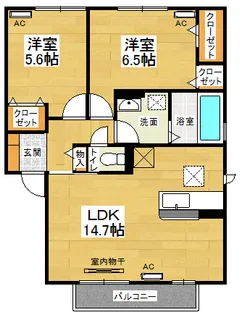 ウェストコートA棟【2階】の間取り