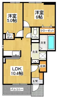 メイプレーヌD【1階】の間取り