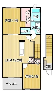 メゾン コンソラトゥールA【203号室】の間取り