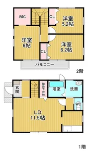 徳島県鳴門市大津町木津野字養父の内【一戸建】の間取り