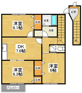 ペニーレイン1【2階】の間取り
