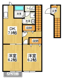 プチメゾンパール1【2階】の間取り