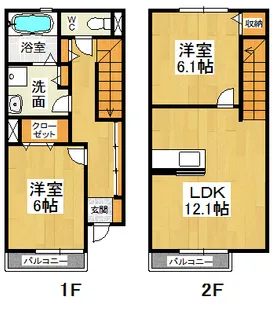 徳島県鳴門市撫養町大桑島字中之組【テラスハウス】の間取り