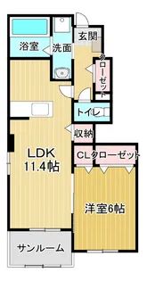 ルミエール応神Ⅱ【1階】の間取り