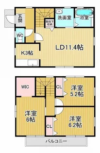 徳島県鳴門市大津町木津野字養父の内【一戸建】の間取り
