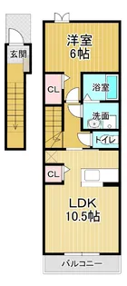 クレシェンドアルファ【2階】の間取り