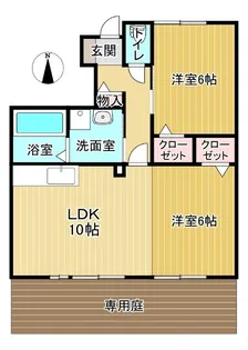 ウィルコート大松B棟【1階】の間取り