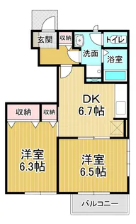 アビタシオン勝瑞D【1階】の間取り