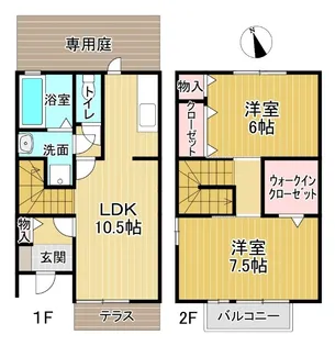 徳島県鳴門市撫養町斎田字西発【テラスハウス】の間取り