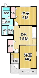 ヴィヴァーチェ春日野D【1階】の間取り