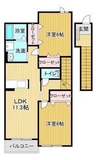 ヴィラ・デル・マーレB【2階】の間取り