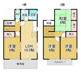 ガーデンタウン松島C-1棟【1号室】の間取り