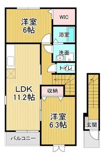 アクテュエル・メゾン・CA B【2階】の間取り