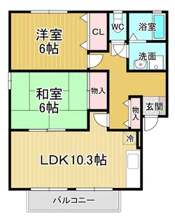 2LDKの間取り画像