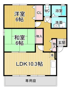 2LDKの間取り画像