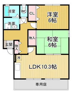 ラポール宮内A【1階】の間取り