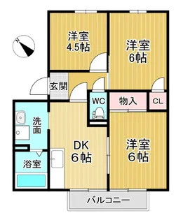 アゼリアパークハウスF【2階】の間取り