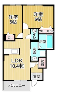 メイプレーヌF【1階】の間取り
