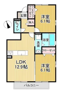 アヴニール優B棟【1階】の間取り