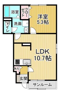 ポルト・ボヌールK Ⅰ【1階】の間取り