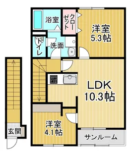 ポルト・ボヌールK Ⅰ【2階】の間取り