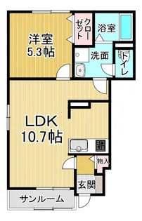 ポルト・ボヌールK Ⅱ【1階】の間取り