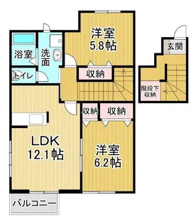アビタシオン勝瑞G【2階】の間取り