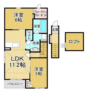 イルフィオーレ藍住A【2階】の間取り