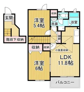 ガーデンハウスTADA A【2階】の間取り