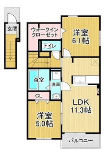 ルミエール松茂西2【2階】の間取り