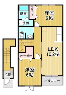 グレイスフルB【2階】の間取り