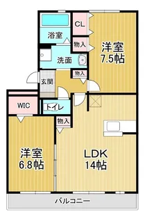 リヴェール北島【1階】の間取り