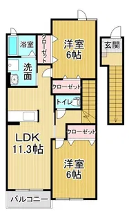 ヒルズ住吉A【2階】の間取り