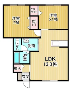 シャーメゾンディアス川内A棟【1階】の間取り
