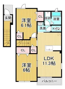 コスモハイツ立道A【2階】の間取り