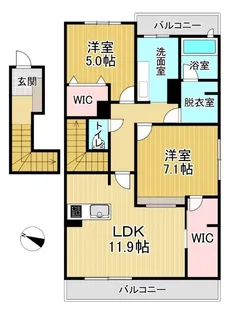 シャーメゾンガーデン松茂C棟【C206号室】の間取り