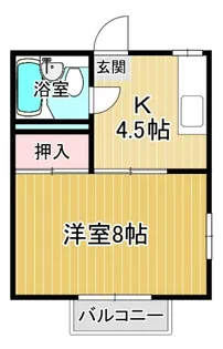 コーポライブラリーB【B104号室】の間取り