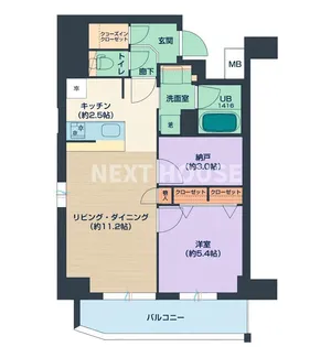 Metrosa谷町六丁目South【1404号室】の間取り