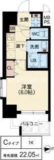 スプランディッド阿倍野【1310号室】の間取り