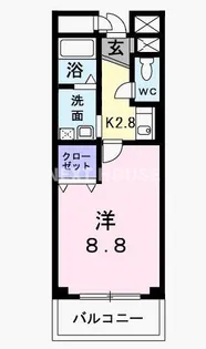 ソレイユ山坂【205号室】の間取り