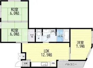 レジェル住之江【3階】の間取り
