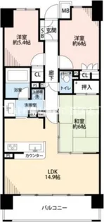アデニウム北加賀屋【12F号室】の間取り