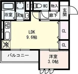 三国本町メディエートプラザ【0302号室】の間取り