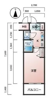 エスリード南森町駅前【10階】の間取り