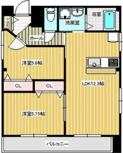 中山ハイツ【6階】の間取り