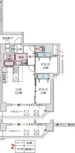 スプランディッド梅田WEST【7階】の間取り