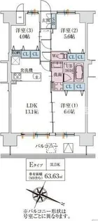スプランディッド梅田グランノース【2階】の間取り