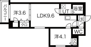 ラ・セーヌ安立【101号室】の間取り